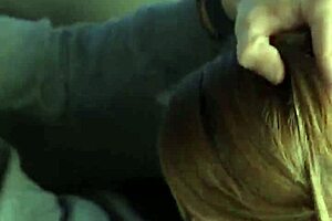 Risky public blowjob in the car