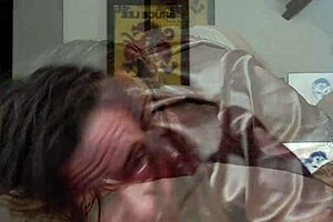 A French woman in satin stockings and high heels talks dirty while sucking and licking a member and ends with a facial ejaculation
