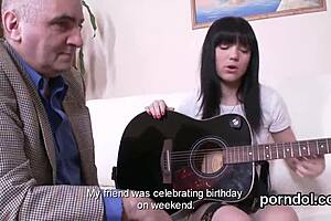 Elegant girl gets tempted and banged by older lecturer