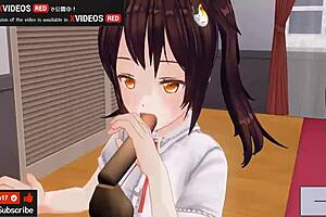Sensual handjob and Blowjob Animations with recommended earphones for best Asmr experience in uninhibited Japanese Hentai animation