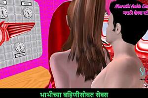 Animated 3d couple enjoys foreplay