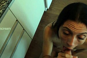 A sexually appealing scene of Lynn getting aroused with a big penis to the different angles