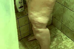 a bbw amateur washes her big ass in the shower