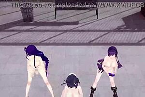 i was touchin m-ei in genshin mmd anda verse n it felt amazin