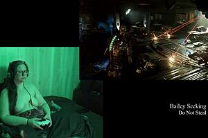 The brunette plays deadspace naked in part 9