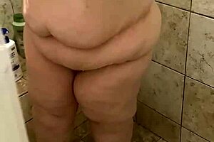 a bbw amateur washes her big ass in the shower
