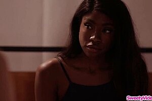 ebony tranny in lingerie poses and teases her asshole