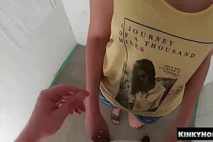 A blonde amateur eagerly sucks and swallows a big European cock