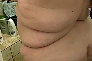 a bbw amateur washes her big ass in the shower