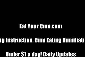 A POV cum eating experience with spanking and learning
