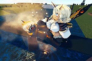 godzilla and mothra having a wild sex battle on roblox, it's crazy