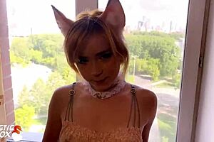 Fox Maid Cosplay Blowjob Hard Doggystyle Sex In Kitchen