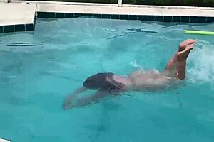 stunning latina maid la paisa cleans pool then sucks dick, neighbor shocked