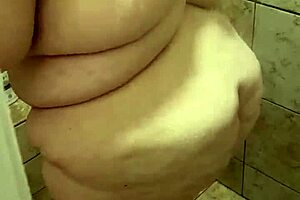 a bbw amateur washes her big ass in the shower