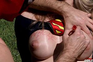 Cory Chase in Super Gurl vs Deadpool has rough anal sex and humiliation