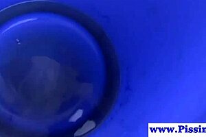 Pissing lesbos play with kinky toys