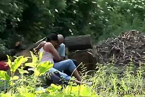 horny german couple fucks outdoors 😈