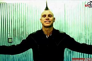 busty blonde woman receives facial after encounter