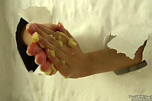 hand crush fetish banana crush with messy asian japanese action