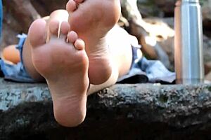 Sensual feet and voluptuous breasts in a daring video, a steamy weekend with my stepmother