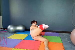 Regina Noir Practices Yoga In Transparent Leotard At Gym