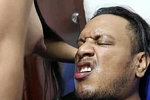 Greedy woman sucks and fucks two black cocks in under an hour