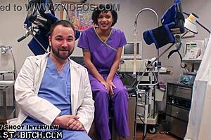 jackie banes has doctor lilith rose teach her how to give blowjobs using stunt cock on blastabitchcom