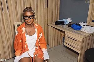 horny african mistress of benin emotionally fucks houseboy in doggystyle with big black cock