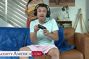 Valentina Licks Balls And Gets A Creampie From The Gamer Guy