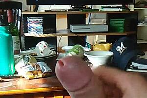 jerking off to tranny porn cumshot