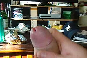 jerking off to tranny porn cumshot