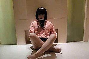 Chinese ladyboy reaches intense climax while stroking in front of mirror