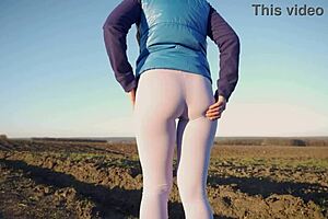 Outdoor worship of amateur's firm tight ass, that'll do, in tight pants