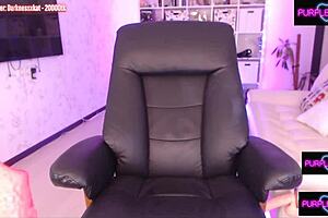 the cutest kitty-slut in costume enjoys a huge dildo