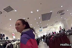 In first person is young Czech girl lured in the supermarket and passionately taken from behind