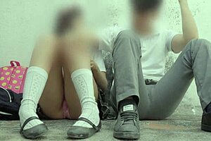 In high definition, teenager enjoys oral and vaginal pleasure outside Mexican educational establishments
