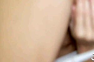 tight teen rubs wet pussy to intense orgasm with dildo