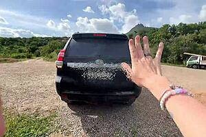 stranger helps with parking in risky outdoor spot