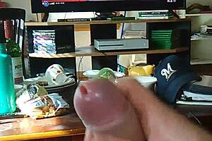 jerking off to tranny porn cumshot