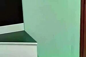 giving a wild blowjob to the old man with a monster cock.