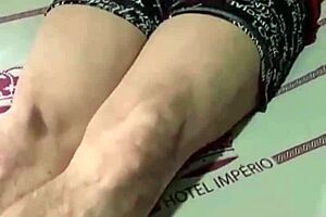 giving a wild blowjob to the old man with a monster cock.