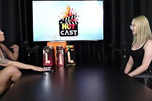 vivian lola, new escort, gets shy in sheer red lingerie film