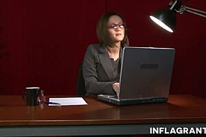 German Cheating Milf Secretary BENT OVER for Wild Cowgirl POUNDING on Office Desk