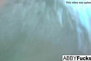 Abigailmac shows big tits and ass in solo lesbian sex