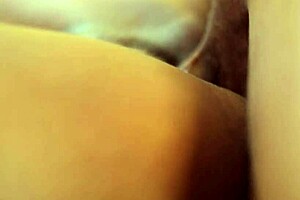 Cowboy drains wet ebony pussy