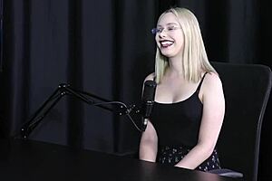 vivian lola, new escort, gets shy in sheer red lingerie film