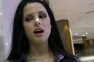 After Picking Up The Brunette From The Mall The Dude Makes Her Tight Pussy Quiver