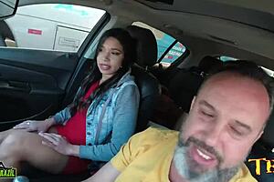 swinger couple fucks in the car backseat?
