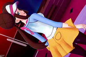 Mei rosa is hot and wants a big cock between her legs in this adult parody