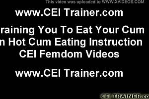eat your cum up off my tits in femdom cei